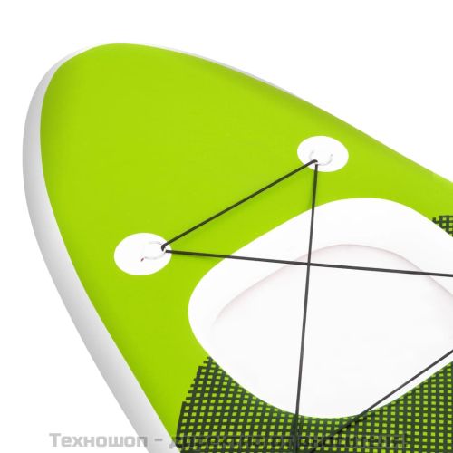 Комплект надуваем стендъп падълборд, зелен, 330x76x10 см