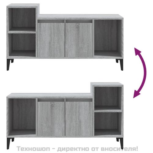 ТВ шкаф, сив сонома, 100x35x55 см, инженерно дърво