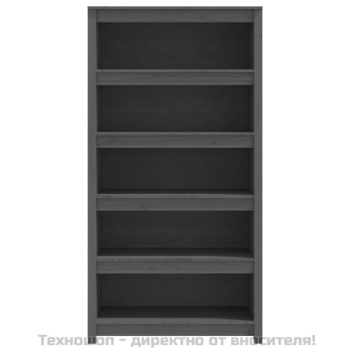 Библиотека, сива, 80x35x154 см, бор масив