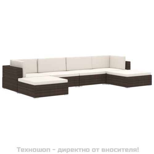 Модулна табуретка с възглавница, 1 бр, полиратан, черна