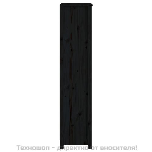 Библиотека, черна, 50x35x154 см, бор масив