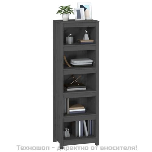 Библиотека, сива, 50x35x154 см, бор масив