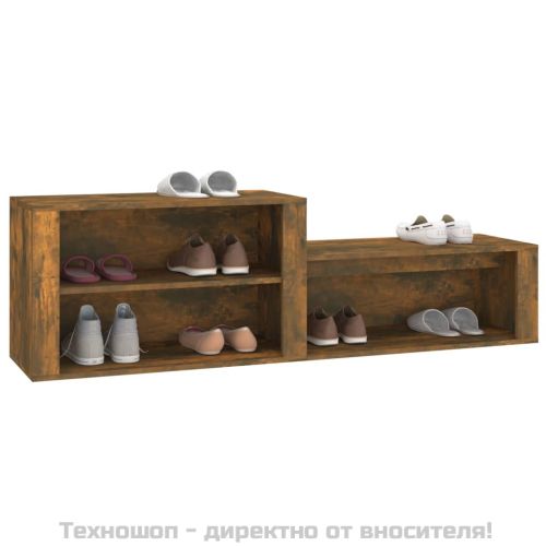 Шкаф за обувки, опушен дъб, 150x35x45 см, инженерно дърво