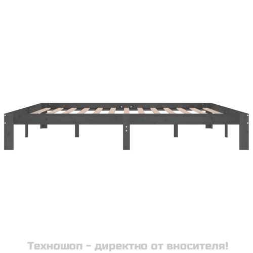 Рамка за легло, сива, бор масив, 200х200 см