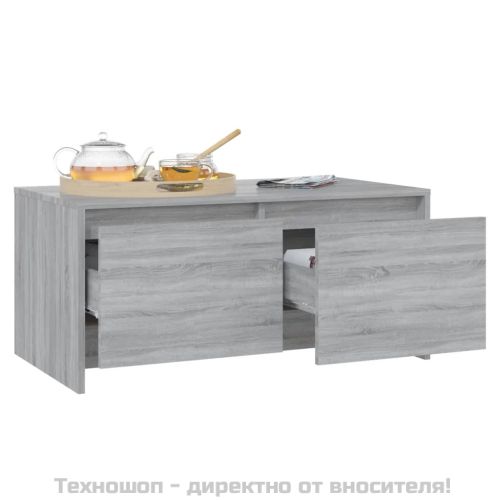 Кафе маса, сив сонома, 90x50x41,5 см, инженерно дърво