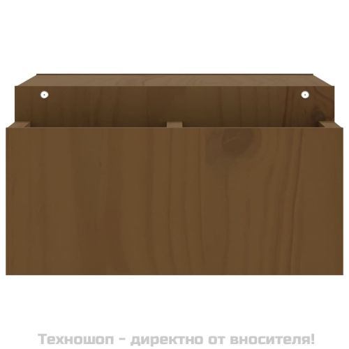 Поставка за монитор, меденокафява, 70x27,5x15 см, бор масив