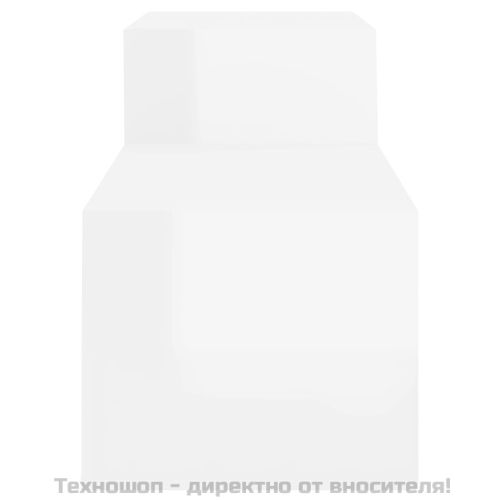 Шкаф за обувки, бял гланц, 150x35x45 см, инженерно дърво