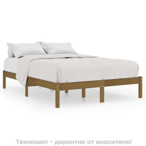 Рамка за легло без матрак, меденокафяв 200x200 см масивно дърво