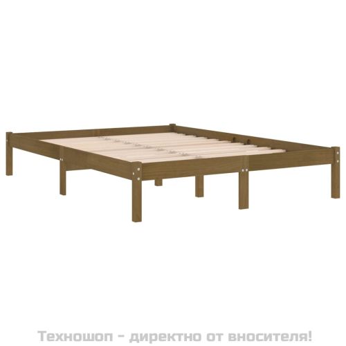 Рамка за легло без матрак, меденокафяв 200x200 см масивно дърво