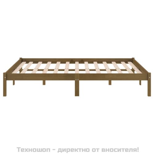 Рамка за легло без матрак, меденокафяв 200x200 см масивно дърво