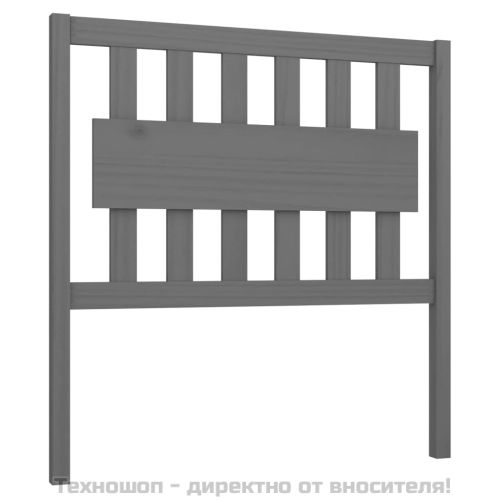 Горна табла за легло, сива, 95,5x4x100 см, бор масив