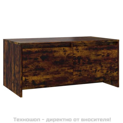 Кафе маса, опушен дъб, 90x50x41,5 см, инженерно дърво