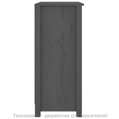 Сайдборд, сив, 70x35x80 см, бор масив