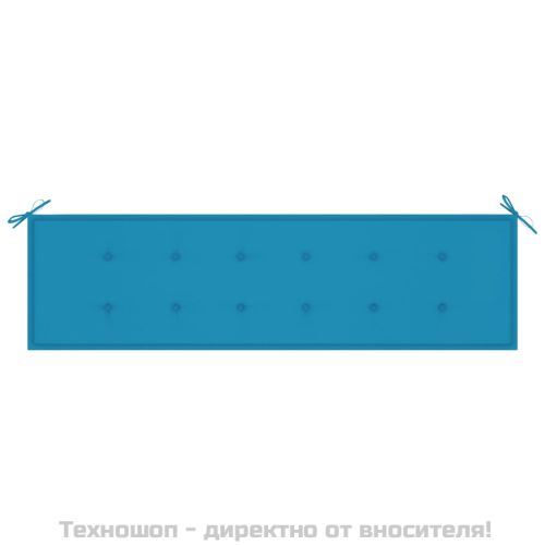 Възглавница за градинска пейка синя 180x50x3 см оксфорд плат