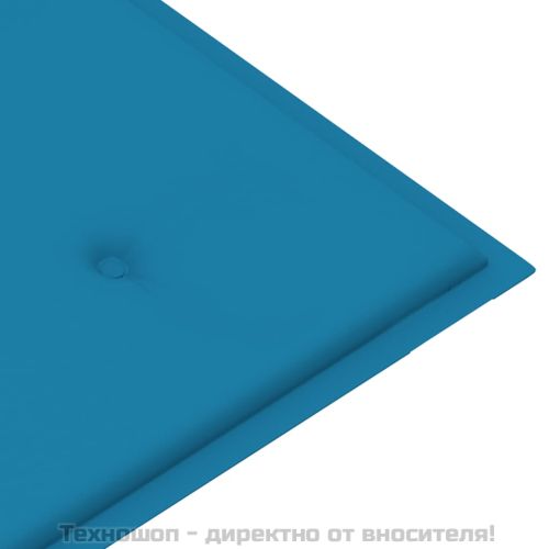 Възглавница за градинска пейка синя 180x50x3 см оксфорд плат