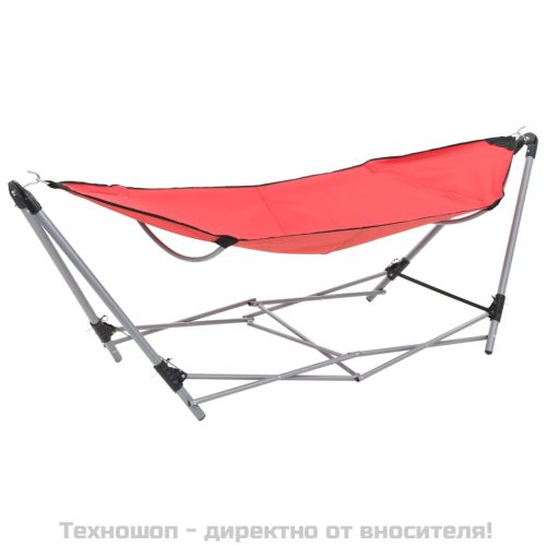 Хамак със сгъваема стойка, червен