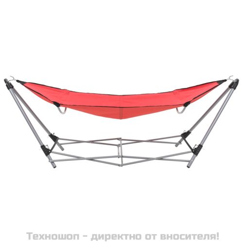 Хамак със сгъваема стойка, червен