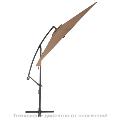 Конзолен градински чадър с алуминиев прът, 300 см, таупе