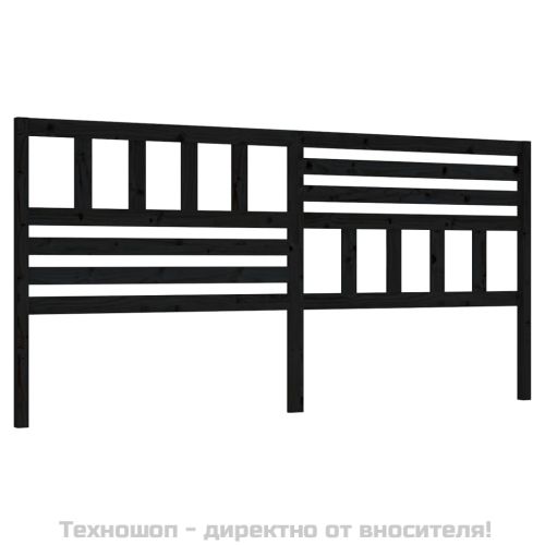 Горна табла за легло, черна, 186x4x100 см, бор масив