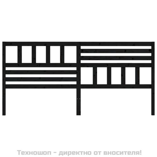 Горна табла за легло, черна, 186x4x100 см, бор масив