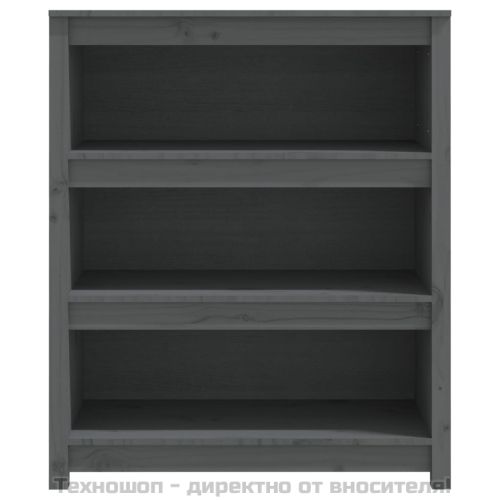 Библиотека, сива, 80x35x97 см, бор масив