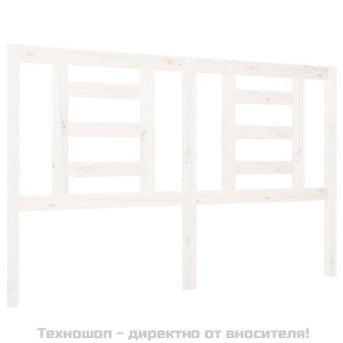 Горна табла за легло, бяла, 126x4x100 см, бор масив