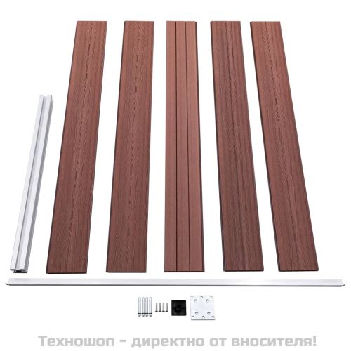 Градинска ограда, WPC, 175x105 см, кафява