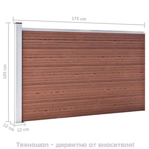 Градинска ограда, WPC, 175x105 см, кафява
