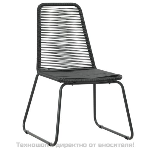 Външни столове, 2 бр, полиратан, черни