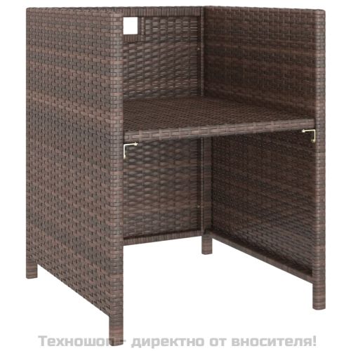 Градински комплект с възглавници, 6 части, кафяв полиратан