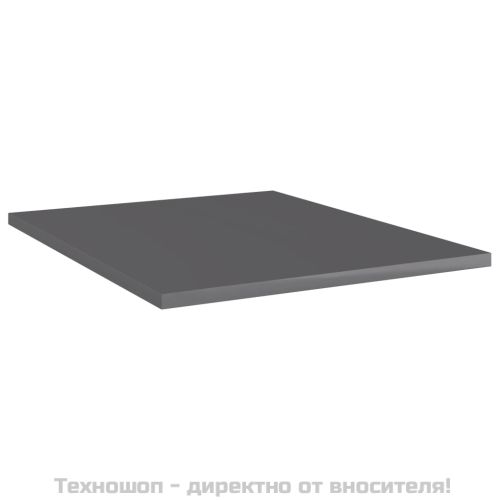 Рафтове, 8 бр, сив гланц, 40x50x1,5 см, инженерно дърво