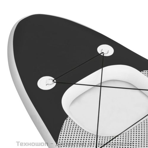 Комплект надуваем стендъп падълборд, черен, 360x81x10 см