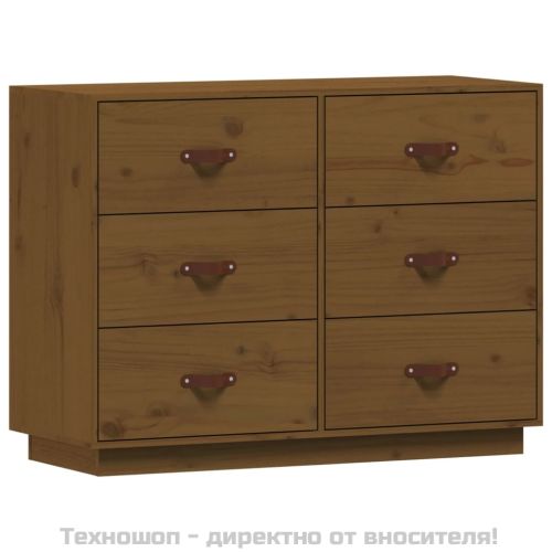 Сайдборд, меденокафяв, 100x40x75 см, бор масив