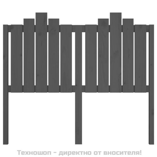 Горна табла за легло, сива, 126x4x110 см, бор масив