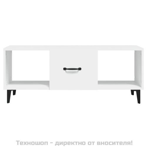 Маса за кафе, бяла, 102x50x40 см, инженерно дърво