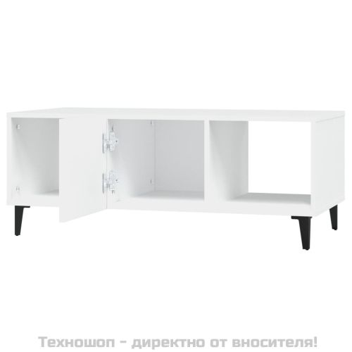 Маса за кафе, бяла, 102x50x40 см, инженерно дърво
