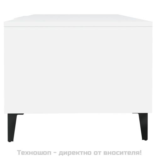 Маса за кафе, бяла, 102x50x40 см, инженерно дърво