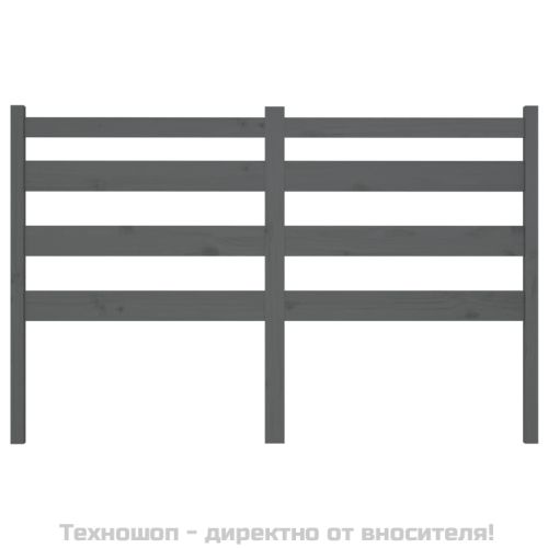 Горна табла за легло, сива, 186x4x100 см, бор масив