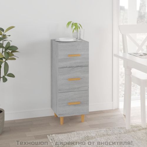 Сайдборд, сив сонома, 34,5x34x90 см, инженерно дърво