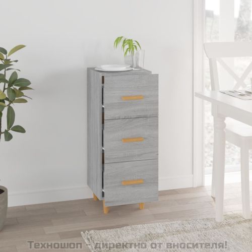 Сайдборд, сив сонома, 34,5x34x90 см, инженерно дърво