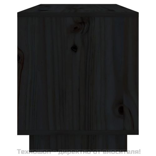 ТВ шкаф, черен, 74x34x40 см, бор масив