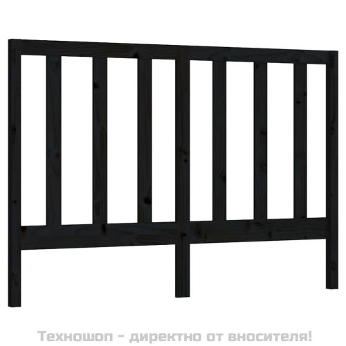 Горна табла за легло, черна, 166x4x100 см, бор масив