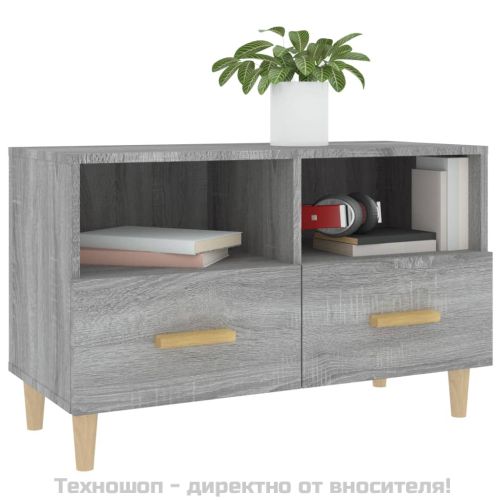 ТВ шкаф, сив сонома, 80x36x50 см, инженерно дърво