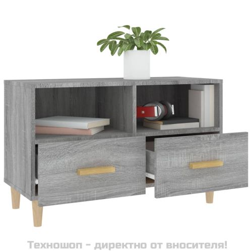 ТВ шкаф, сив сонома, 80x36x50 см, инженерно дърво