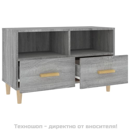 ТВ шкаф, сив сонома, 80x36x50 см, инженерно дърво