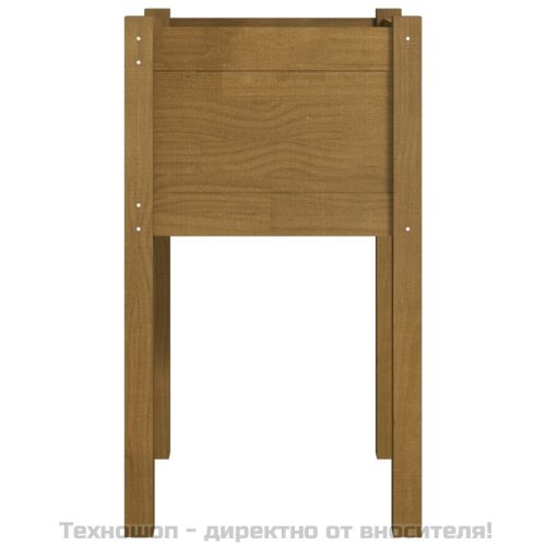Градински сандък, меденокафяв, 40x40x70 см, бор масив