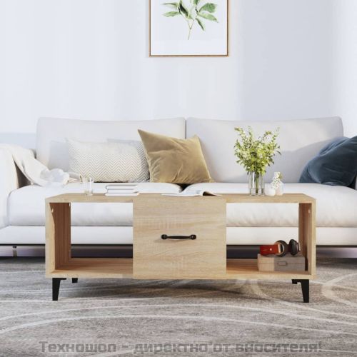 Кафе маса, дъб сонома, 102x50x40 см, инженерно дърво