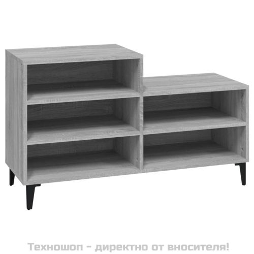 Шкаф за обувки, сив сонома, 102x36x60 см, инженерно дърво