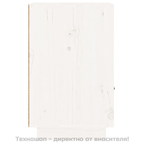 Нощни шкафчета, 2 бр, бели, 40x34x55 см, борово дърво масив
