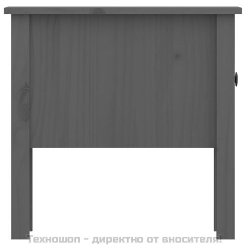 Странична масичка, сива, 50x50x49 см, борово дърво масив